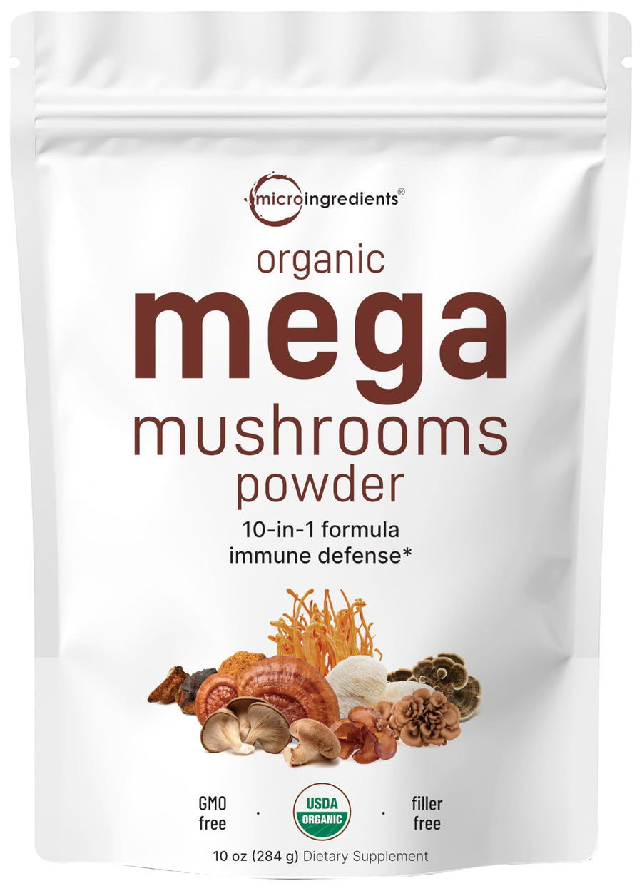 Micro Ingredients Organic Mega Mushrooms Powder, 10 oz
