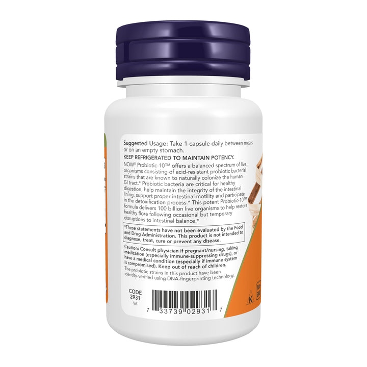 NOW Probiotic-10 100 Billion, 30 Count