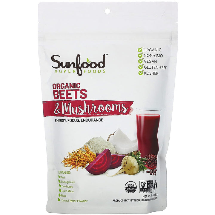 Sunfood Superfoods Organic Beets & Mushrooms Powder, 5.31 oz