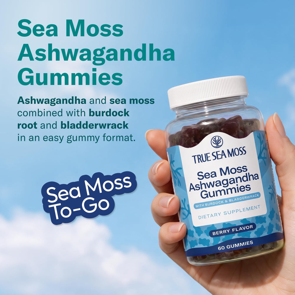 TrueSeaMoss Irish Sea Moss Gummies with Burdock Root and Bladderwrack, 60 Count