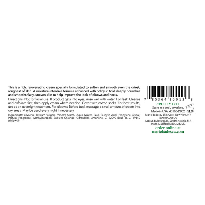 Mario Badescu Elbow & Heel Soothing Cream, 2 oz