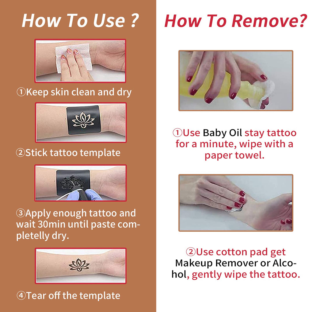 Yomagine Temporary Tattoo Kit, Jagua Gel, 5 Count