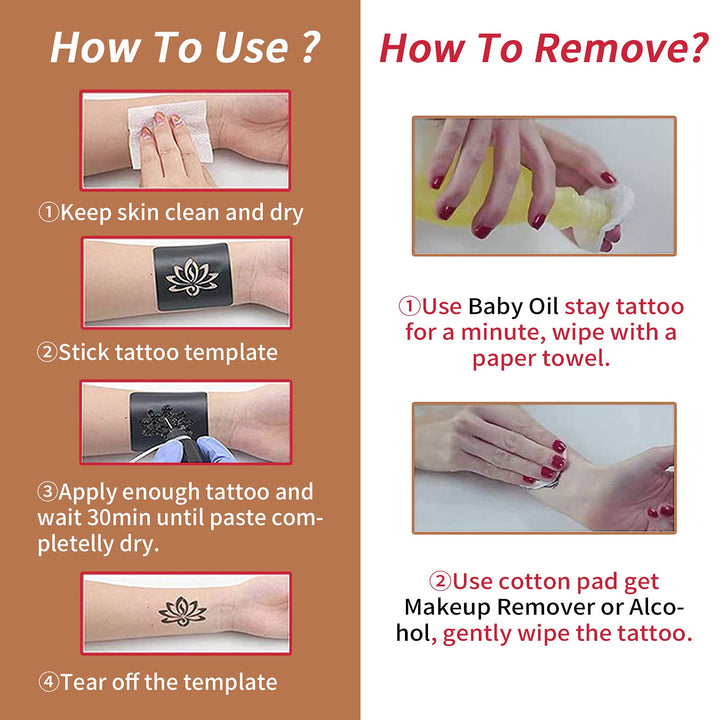 Yomagine Temporary Tattoo Kit, Jagua Gel, 5 Count