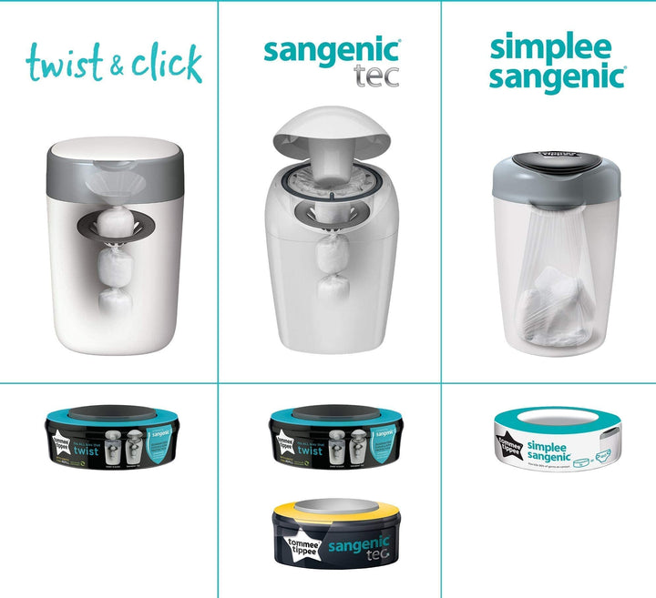 Tommee Tippee Sangenic Universal Nappy Bin Refills, Pack of 3