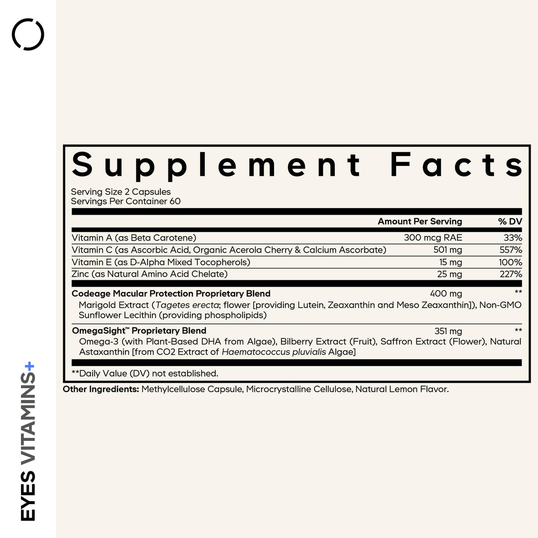 Codeage Eyes Vitamins AREDS 2 Formula Supplement, 120 Count