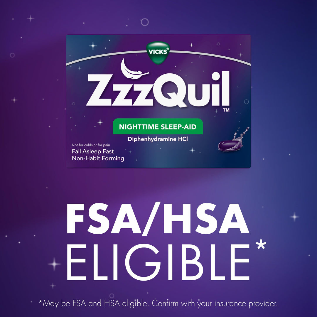 Vicks ZzzQuil Nighttime Sleep-Aid, LiquiCaps, 12 Count