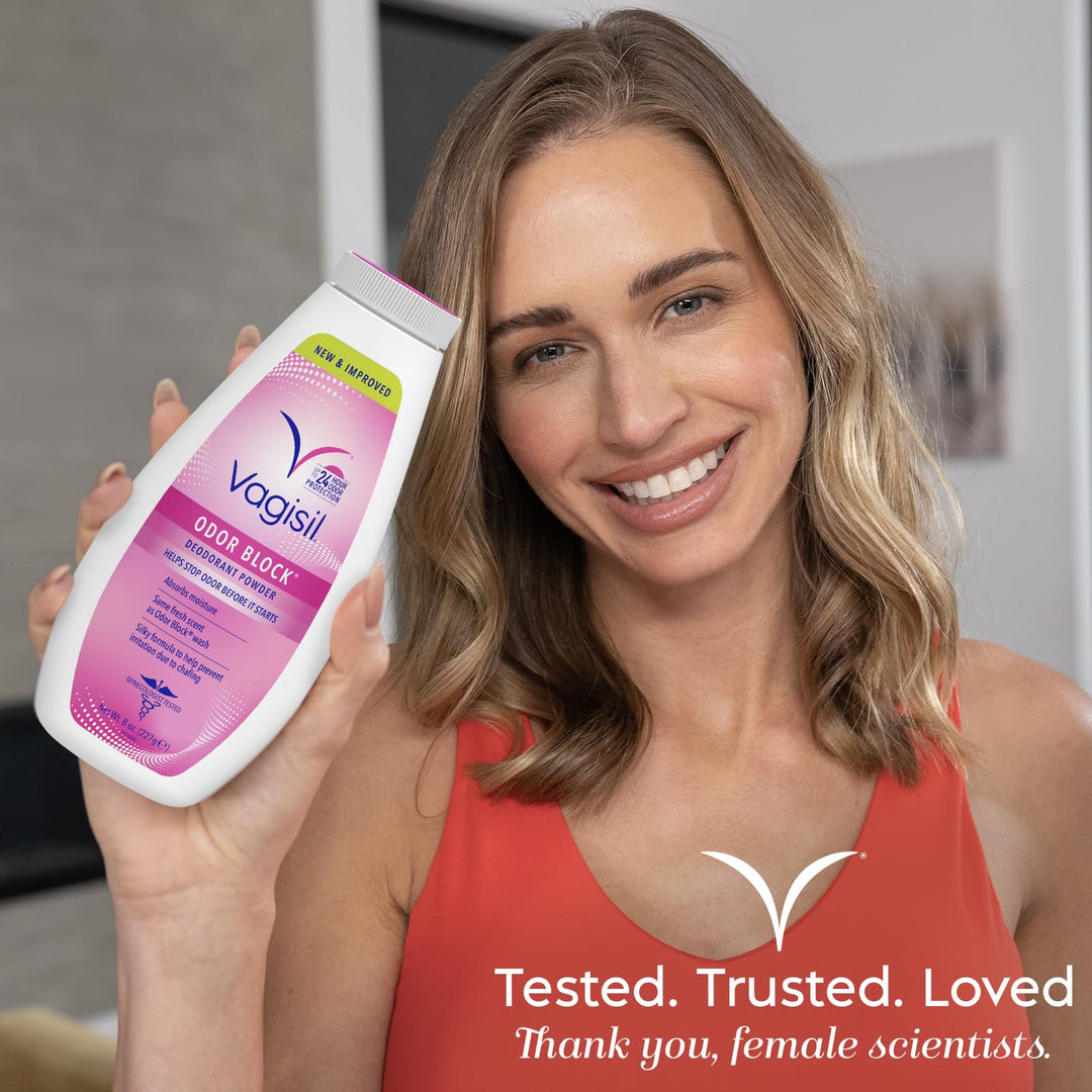 Vagisil Odor Block Deodorant Powder, Talc Free, 8 oz