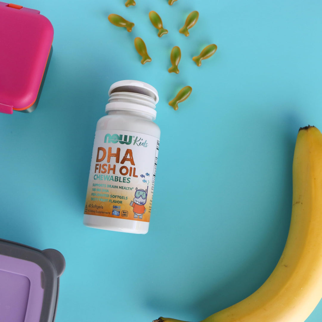 NOW DHA Kids 100 mg, Fruit Flavor, 60 Count