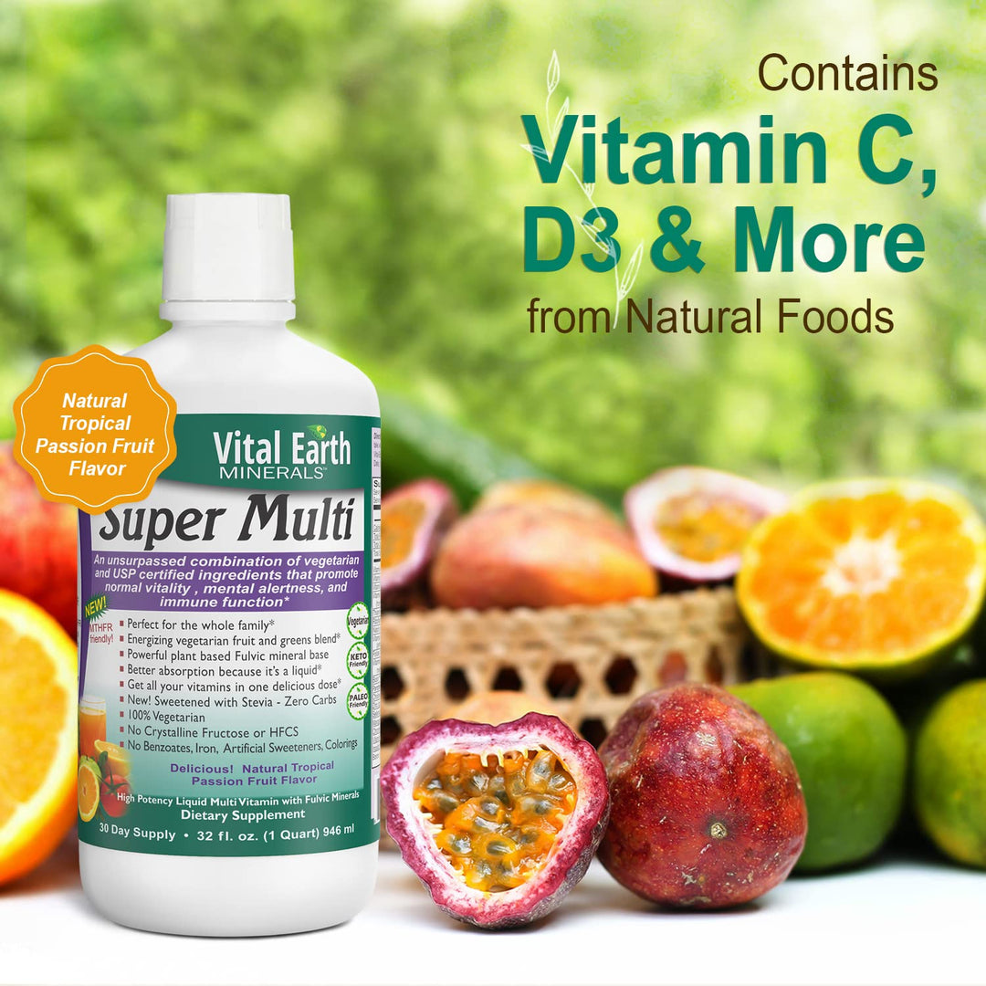 Vital Earth Minerals Super Multi Liquid Vitamins, 32 fl oz