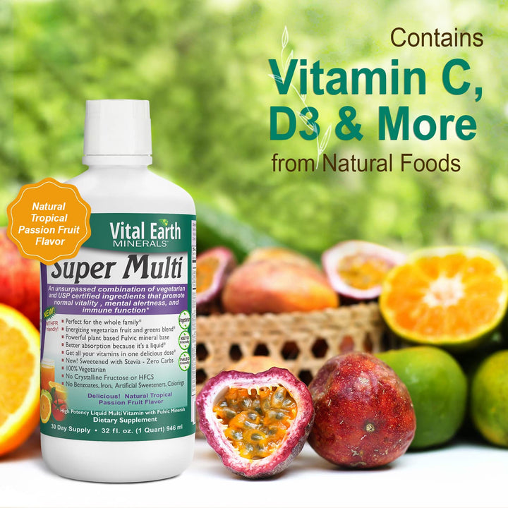 Vital Earth Minerals Super Multi Liquid Vitamins, 32 fl oz