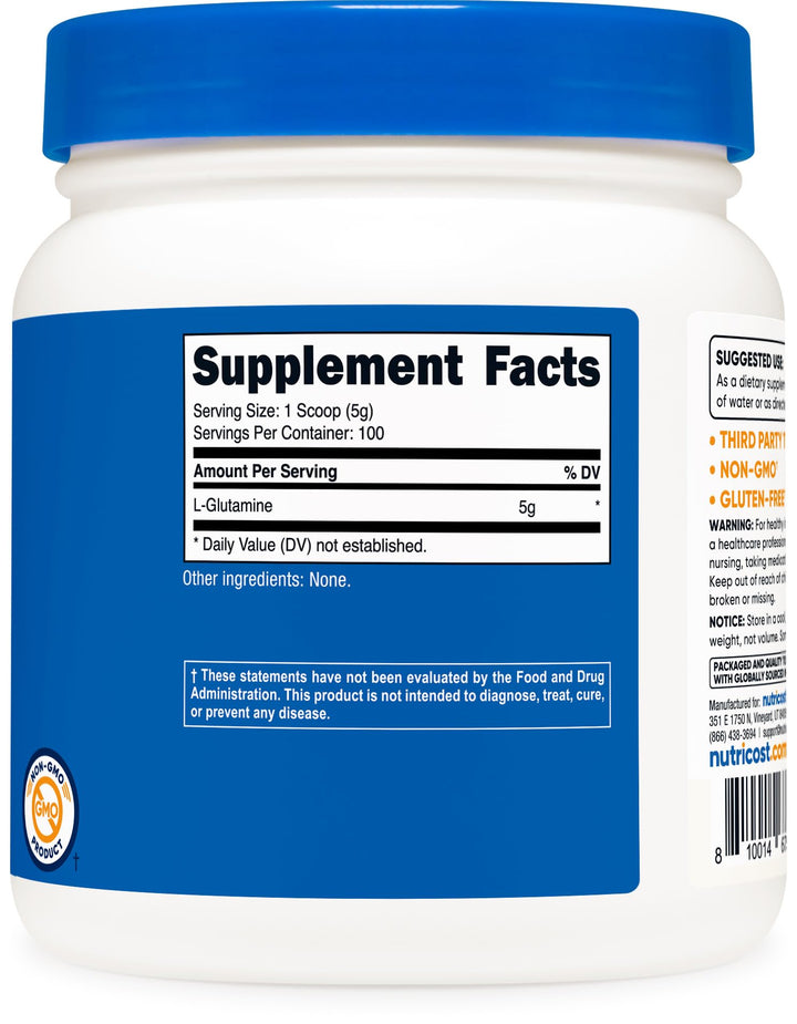 Nutricost L-Glutamine Powder, Unflavored, 500 g