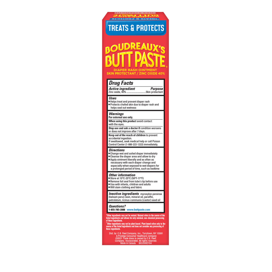 Boudreaux's Butt Paste Maximum Strength Diaper Rash Cream, 4 oz