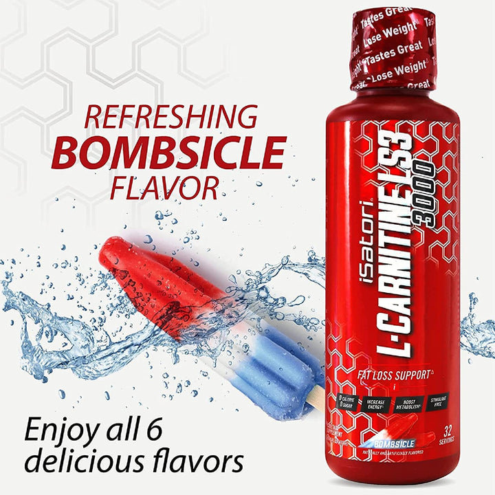 iSatori L-Carnitine LS3 3000 Liquid Supplement, Bombsicle, 32 Servings