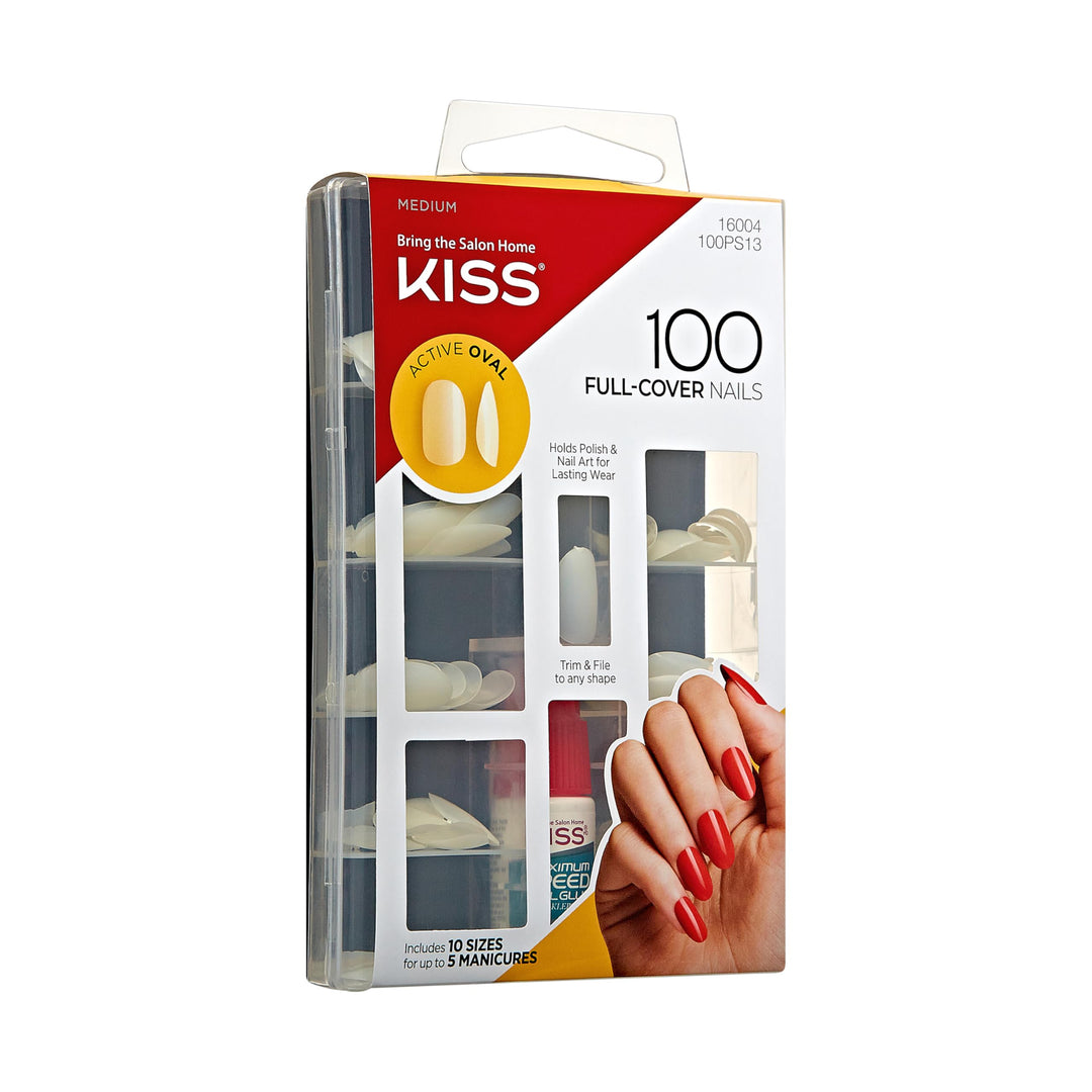 KISS Full Cover Oval Nails, 100 Count