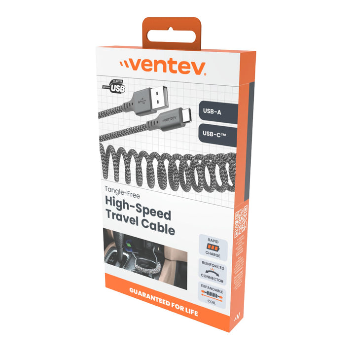 Ventev Chargesync Helix Cable, USB Type-C, 14 in