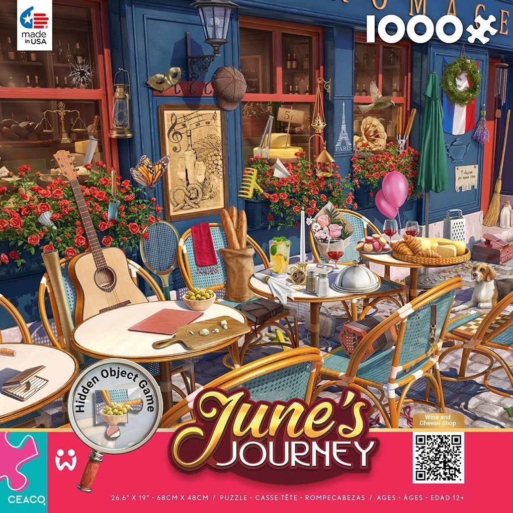 Ceaco June's Journey Wine & Cheese Shop Jigsaw Puzzle, 1000 Count