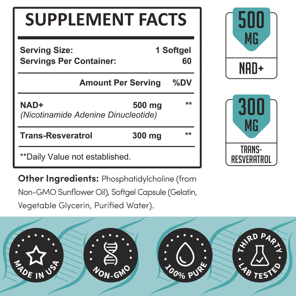 Rhameph Liposomal NAD+ Capsules, 800 mg, 60 Count