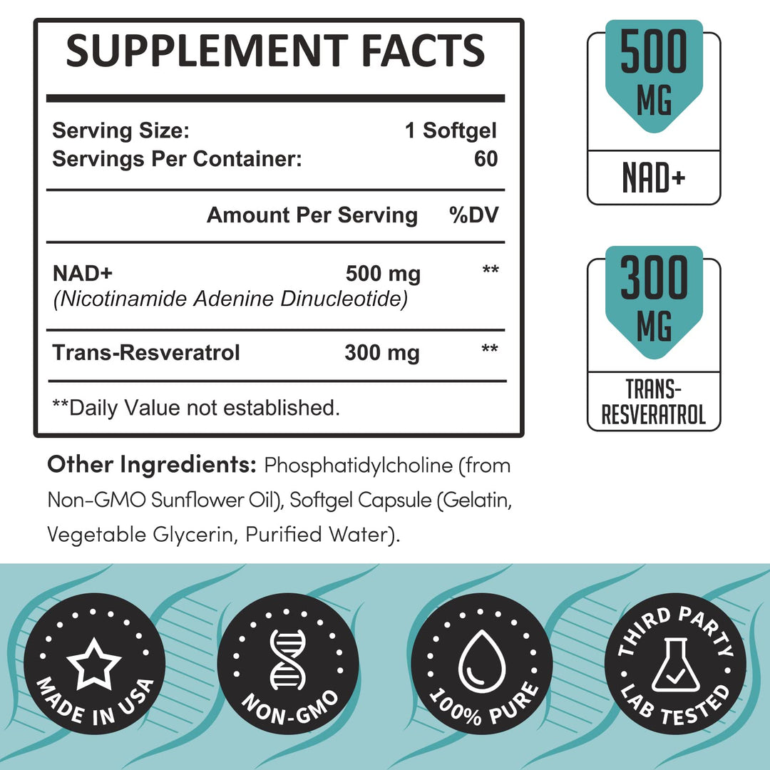 Rhameph Liposomal NAD+ Capsules, 800 mg, 60 Count