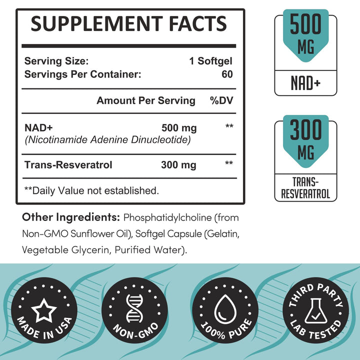 Rhameph Liposomal NAD+ Capsules, 800 mg, 60 Count