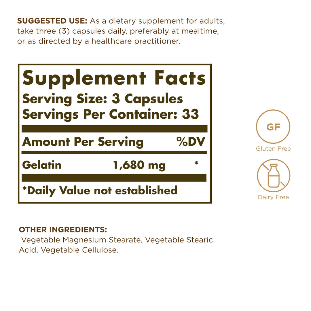 Solgar Gelatin, 100 Count