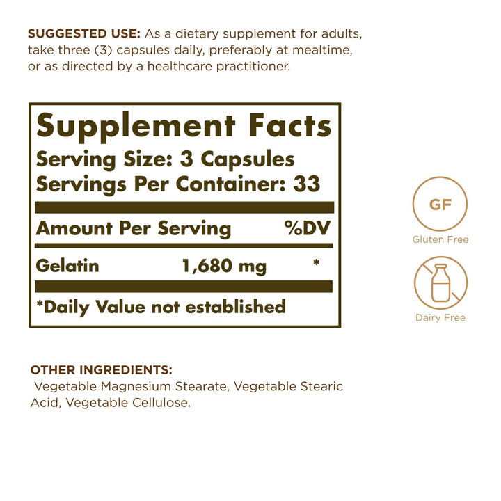 Solgar Gelatin, 100 Count