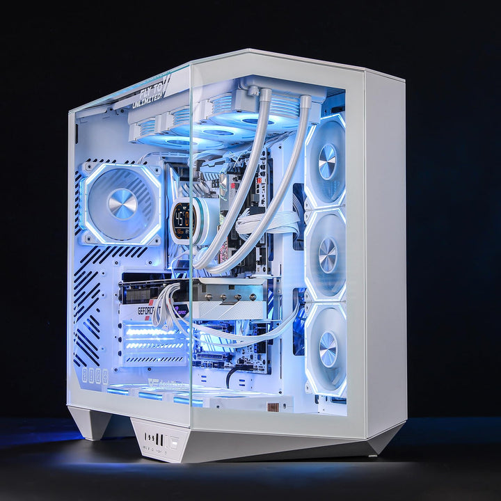 darkFlash Full-Tower ATX Gaming PC Case, White