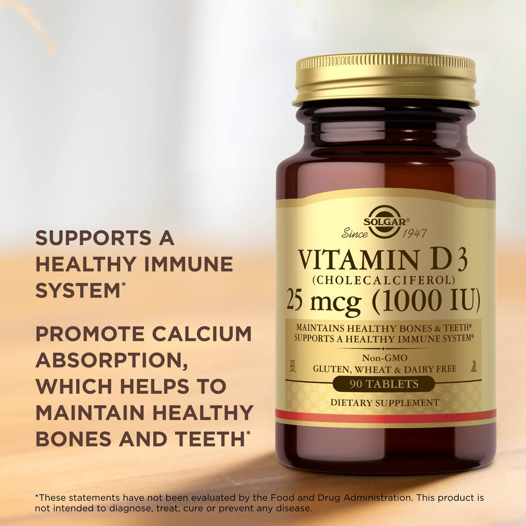 Solgar Vitamin D3 1000 IU, 90 Count