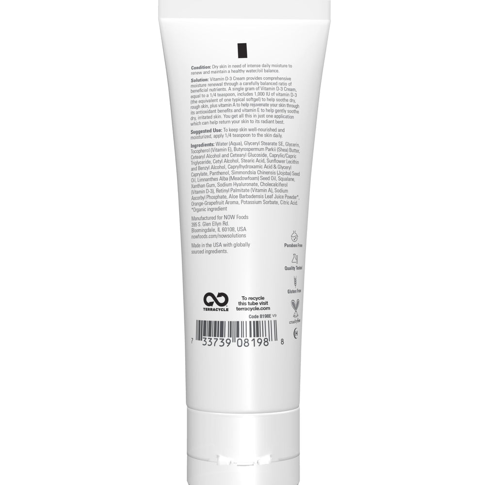 NOW Vitamin D-3 Cream, 4 fl oz