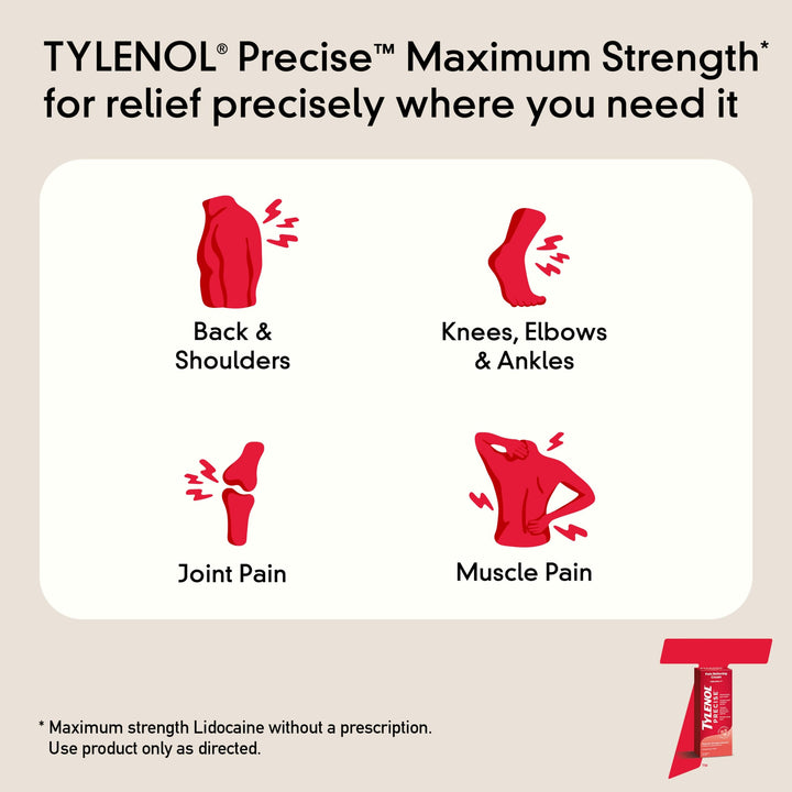 Tylenol Maximum Strength Lidocaine Pain Relieving Cream, Fragrance Free, 4 oz