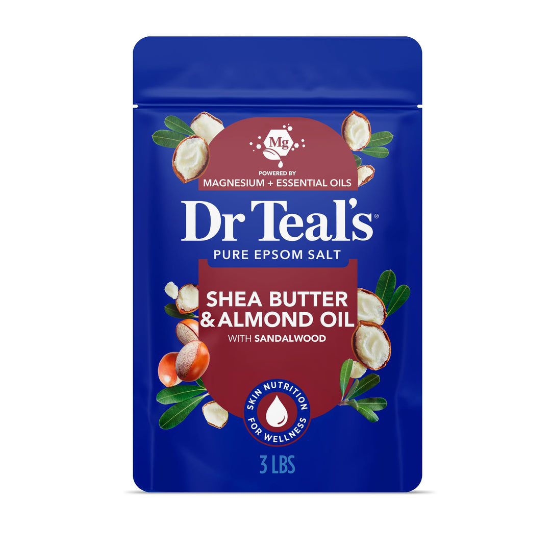 Dr Teal's Epsom Salt Magnesium Soak, Shea Butter & Almond Oil, 3 lb