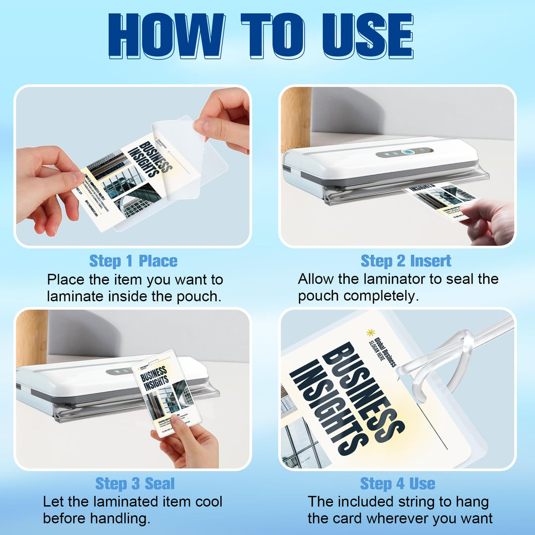 XUWAIDSGN Luggage Tag Laminating Pouches With Loop, 100 Count