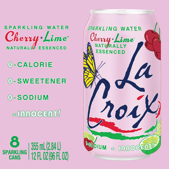 La Croix Sparkling Water, Cherry Lime, 8 Count