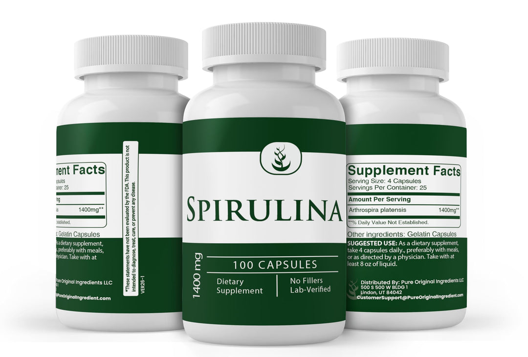 Pure Original Ingredients Spirulina, 100 Count