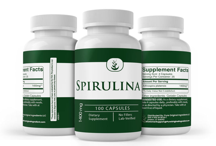 Pure Original Ingredients Spirulina, 100 Count