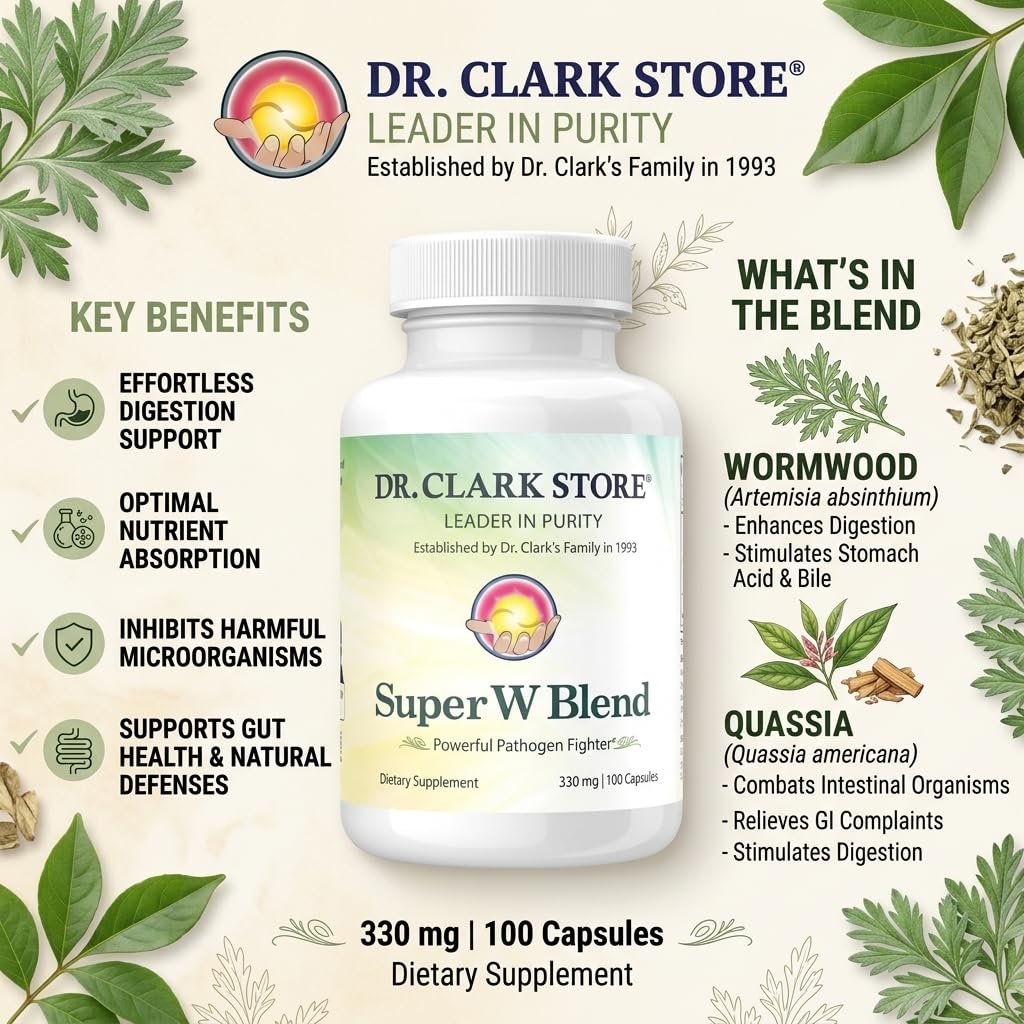 Dr Clark Store Wormwood Super W Blend, 330 mg, 100 Count