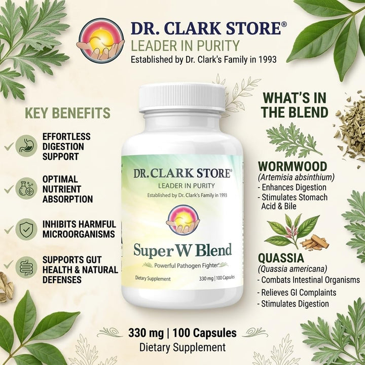 Dr Clark Store Wormwood Super W Blend, 330 mg, 100 Count
