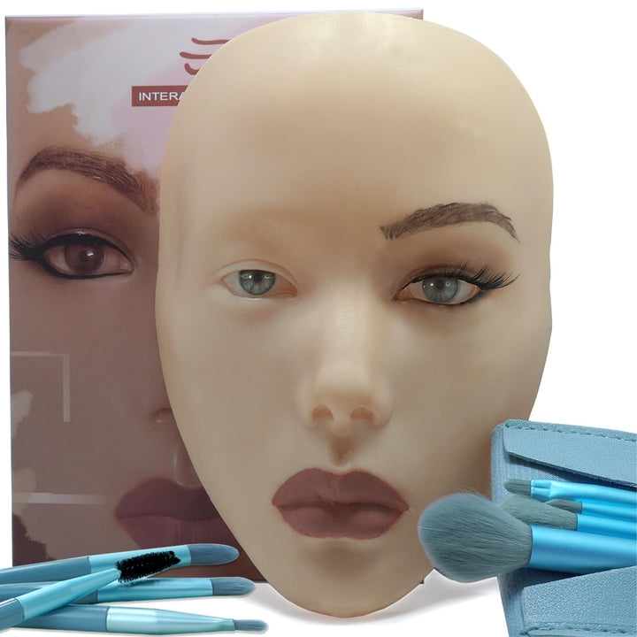 getpuchra Makeup Practice Face Board, Silicone Mannequin