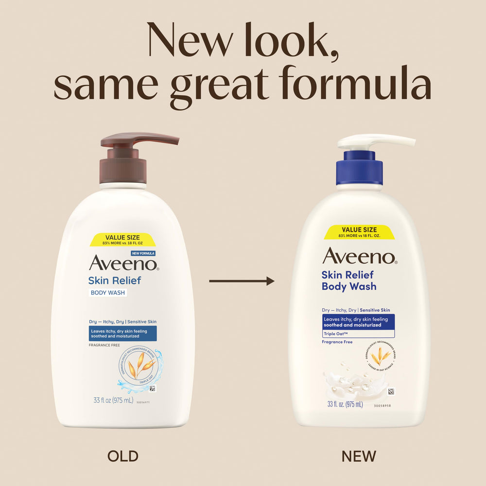 Aveeno Skin Relief Body Wash, Fragrance-Free, 33 fl oz