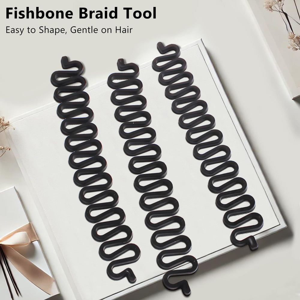 Jaasuee Hair Braiding Tool with Hook and Twist Roller, Black, 5 Count