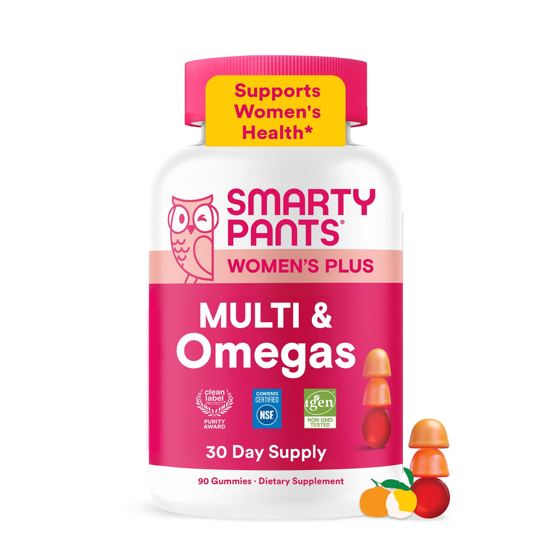 SmartyPants Women's Multivitamin Gummies, Three Fruit Flavors, 90 Count