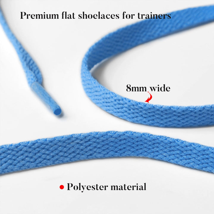 Stepace Flat Shoe Laces for Sneakers, White, 60 in