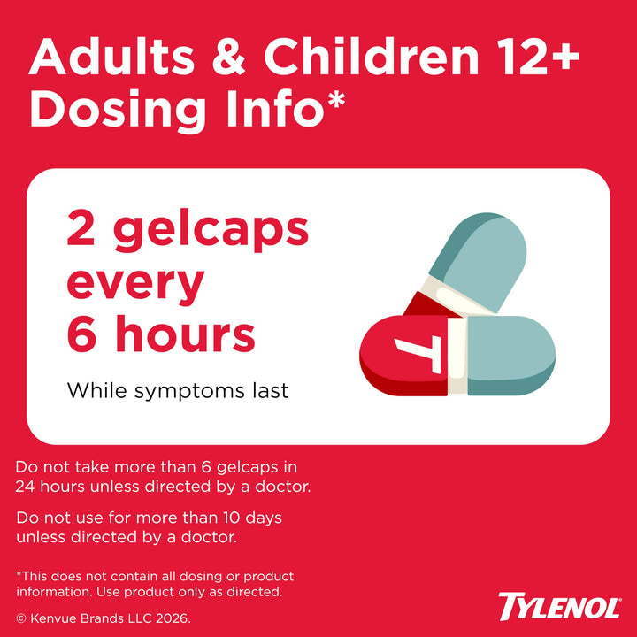 Tylenol Extra Strength Acetaminophen Rapid Release Gels, 500 mg, 100 Count