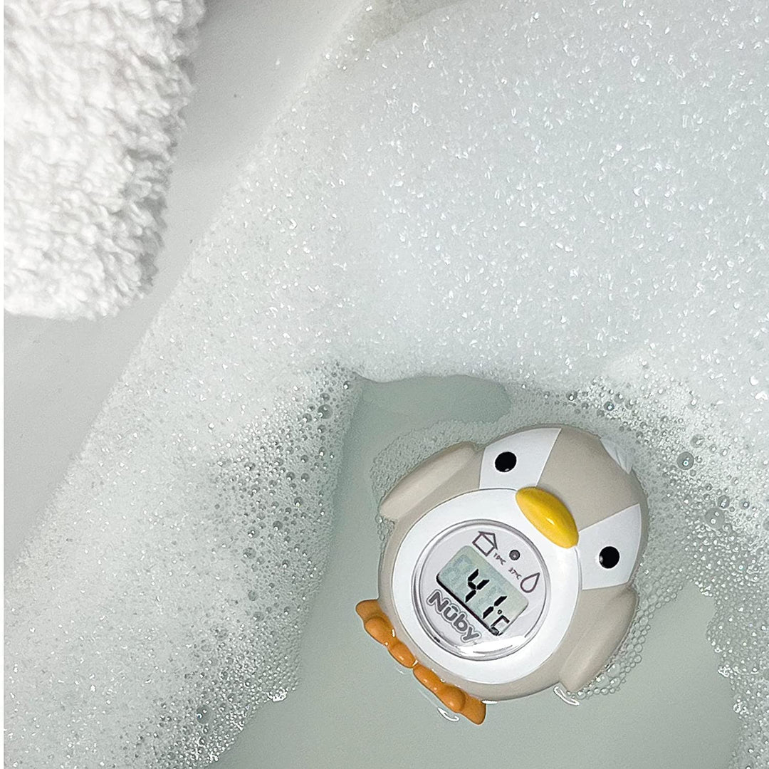 Nuby Penguin Baby Bath Thermometer, Grey