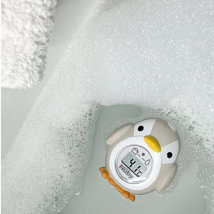 Nuby Penguin Baby Bath Thermometer, Grey