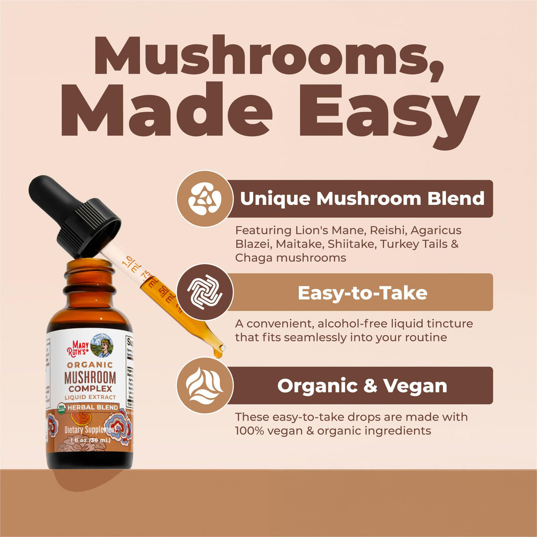 MARYRUTH'S Organic Mushroom Complex, 30 Count