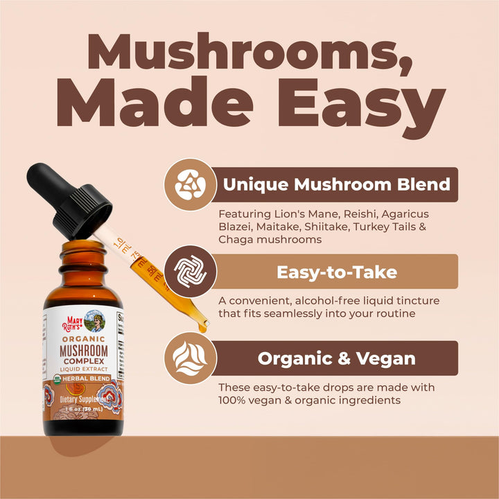 MARYRUTH'S Organic Mushroom Complex, 30 Count