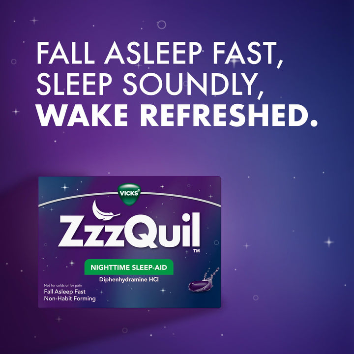 Vicks ZzzQuil Nighttime Sleep-Aid, LiquiCaps, 12 Count