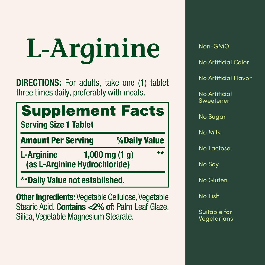 Nature's Bounty L-Arginine, 1000 mg, 50 Count