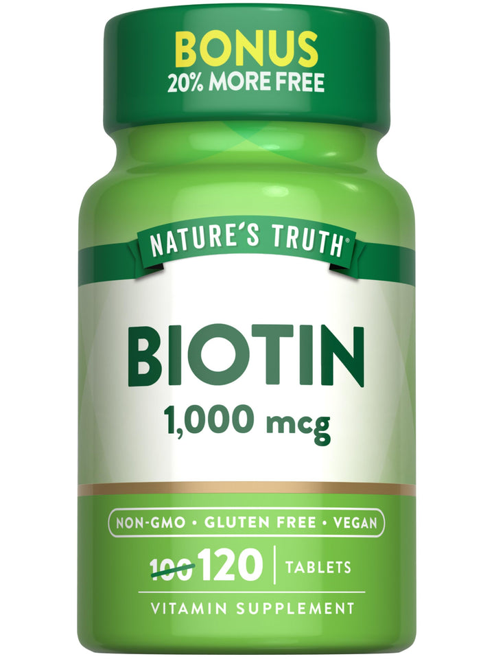 Nature's Truth Biotin 1,000 mcg Tablets, 120 Count