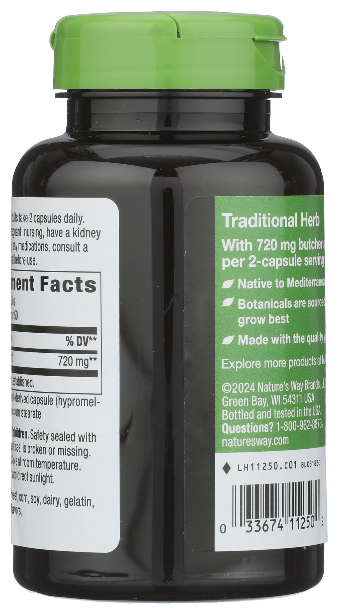 Nature's Way Butcher's Broom Root Capsules, 470 mg, 100 Count